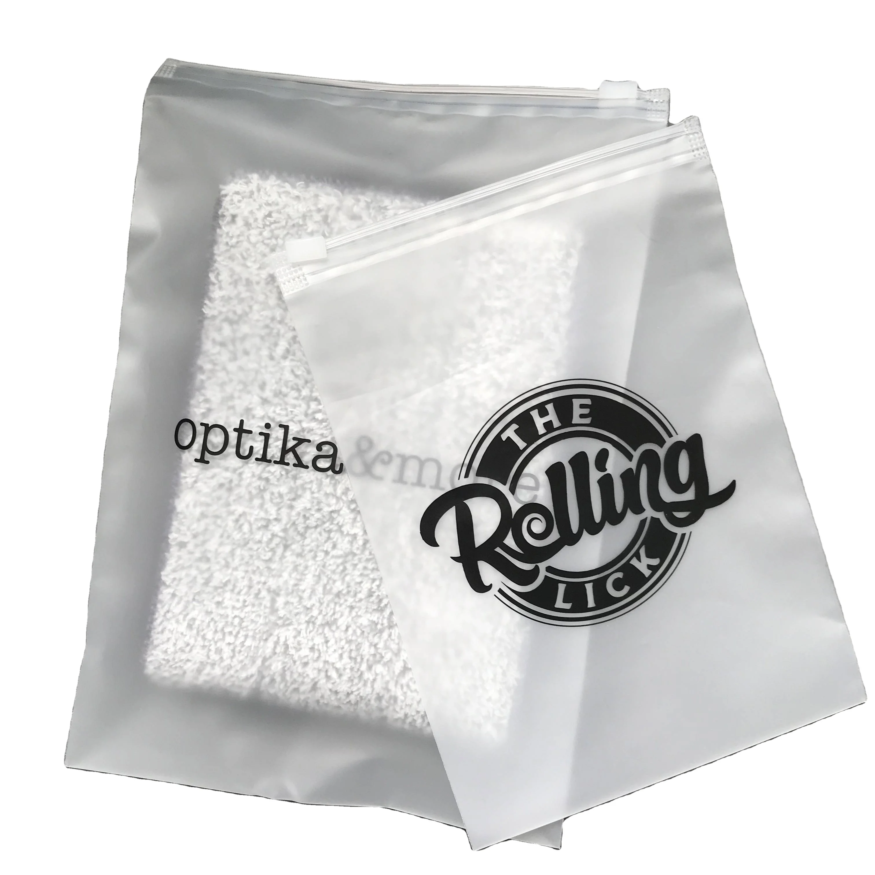 biodegradable plastic packaging custom logo  makeup cosmetic jewelry socks travel bags PVC PE OPP zipper clothing bag