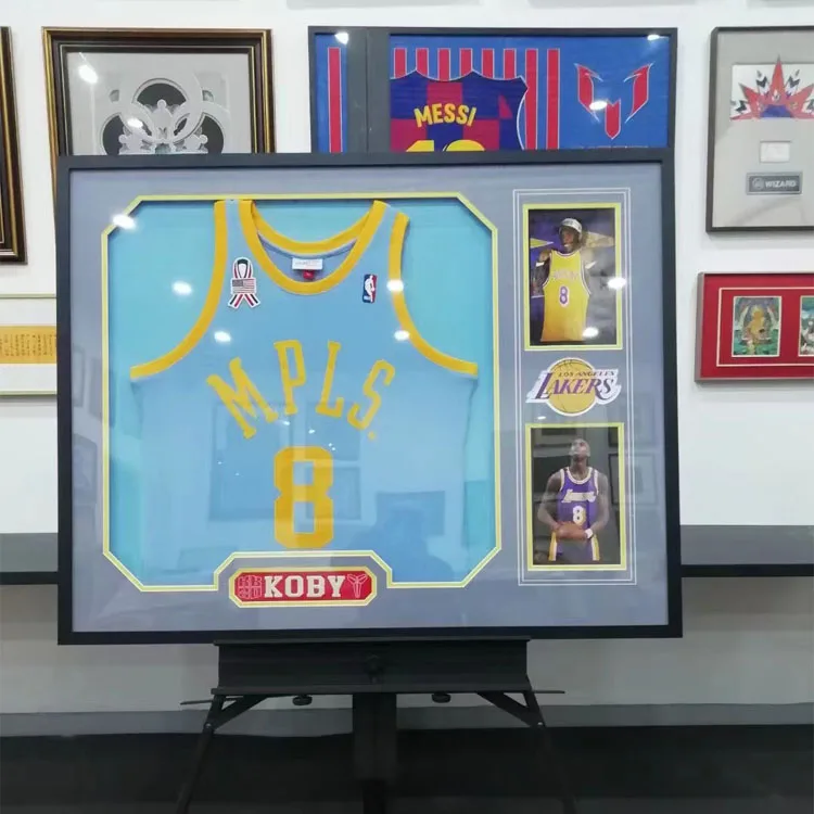 Hot Sale Solid Wood High-end Jersey Display Wooden Photo Frame Custom Framed Jersey Display Case