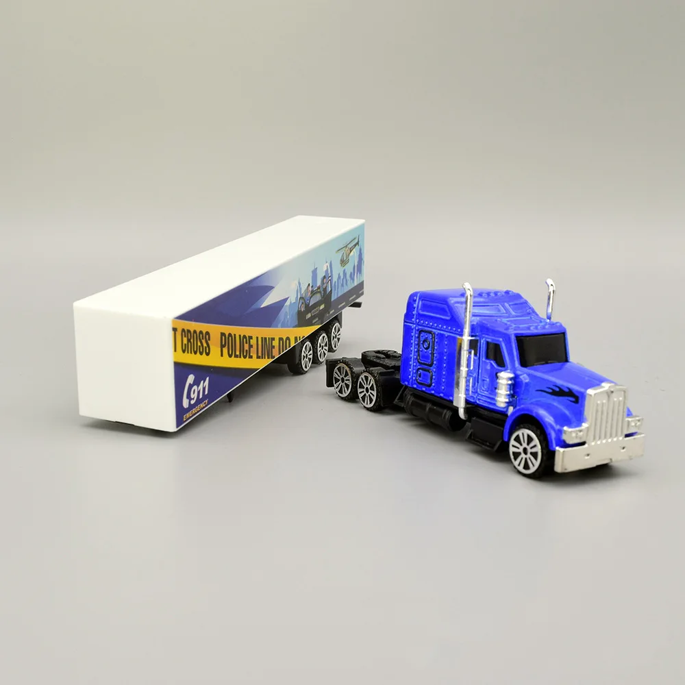 Customized logo 1:87 metal American truck model container truck toy American transporter die-cast car toy for business gift