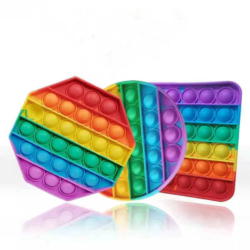 New design CPB19 rainbow colorful Autism Game Bubble Sensory  Stress Relief For Kids Push Bubble Sensory Fidget Toys