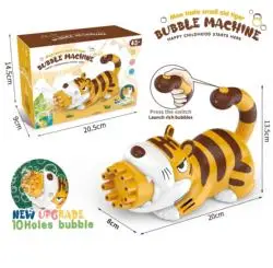 New Design Cartoon Animal Bubble Toys Tiger Bubble Gun Machine For Kids