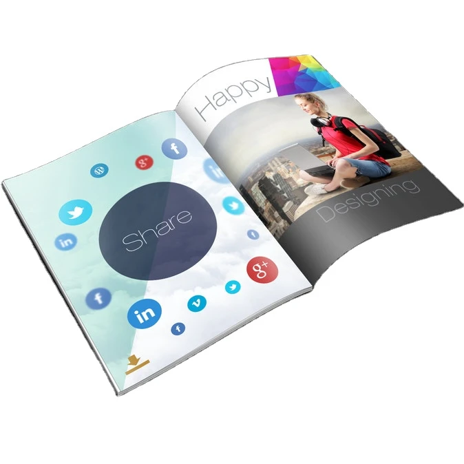 Custom Book Printing Service Paperback Soft Cover Full Color Magazine Book