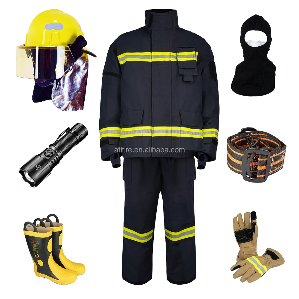 Professional Nomex Kevlar Aramid Firefighter Uniforms NFPA1971 & EN469 Approved