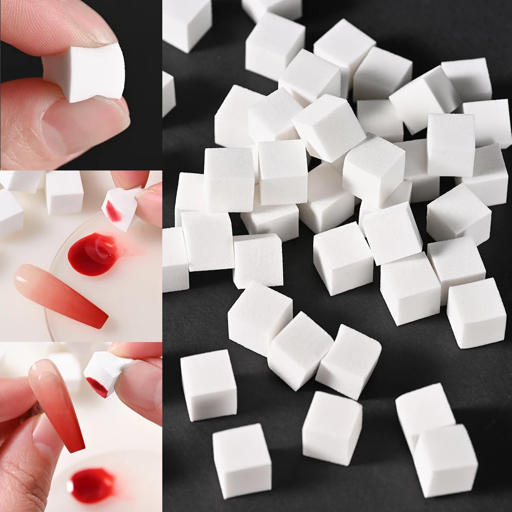 50pcs/Bag Soft Nail Art Sponges Gradient Stamper Tools Color Fade Painting Manicure Makeup DIY Nail Sponge Brush Accessories