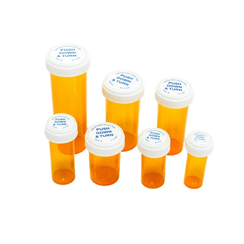 Wholesale 8 Dram Medicine Pill Bottle 410pcs Plastic Dual Purpose Prescription Vial with Reversible Cap