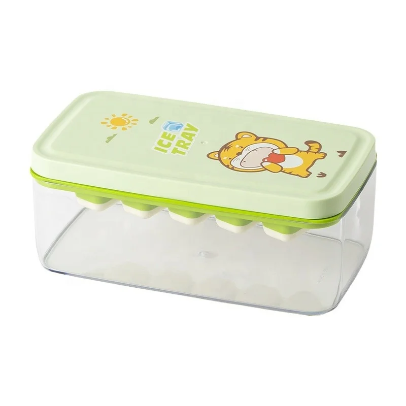 Portable Food Grade Frozen Cubes Ice Making Tools Ice Cube Trays Release Flexible Silicone Ice Cube Tray With Lid