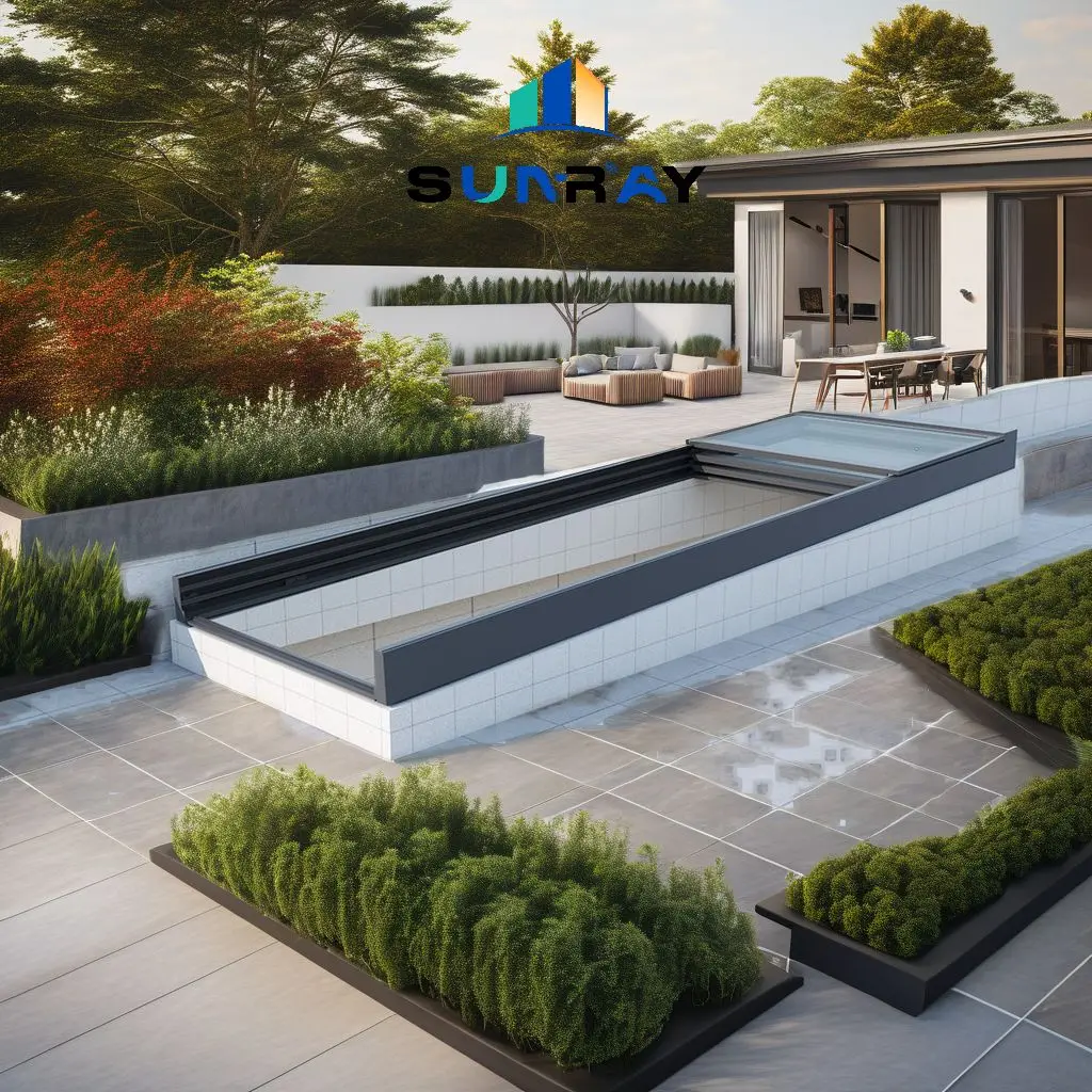 Manufactory Offer Oem Design Smart Flat Roof Staircase Exit Sliding Skylight Roof Retractable Moving Glass Systems Skylight