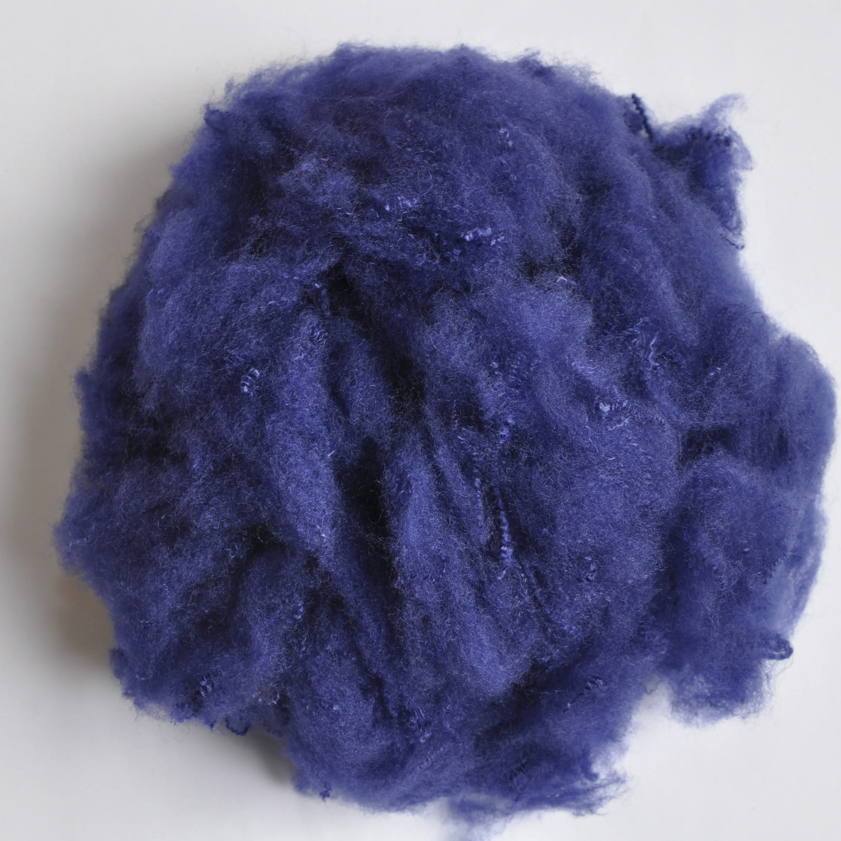 3DX32MM RECYCLED  NAVY BLUE SOLID NON SILICONIZED  POLYESTER STAPLE FIBER