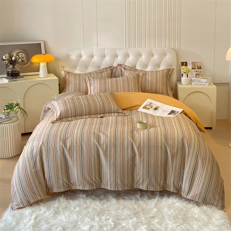 European Style Autumn Warm Beautiful Cotton Thick High Quality 4Pcs Digital Printed Bedding Sheet For Sleep