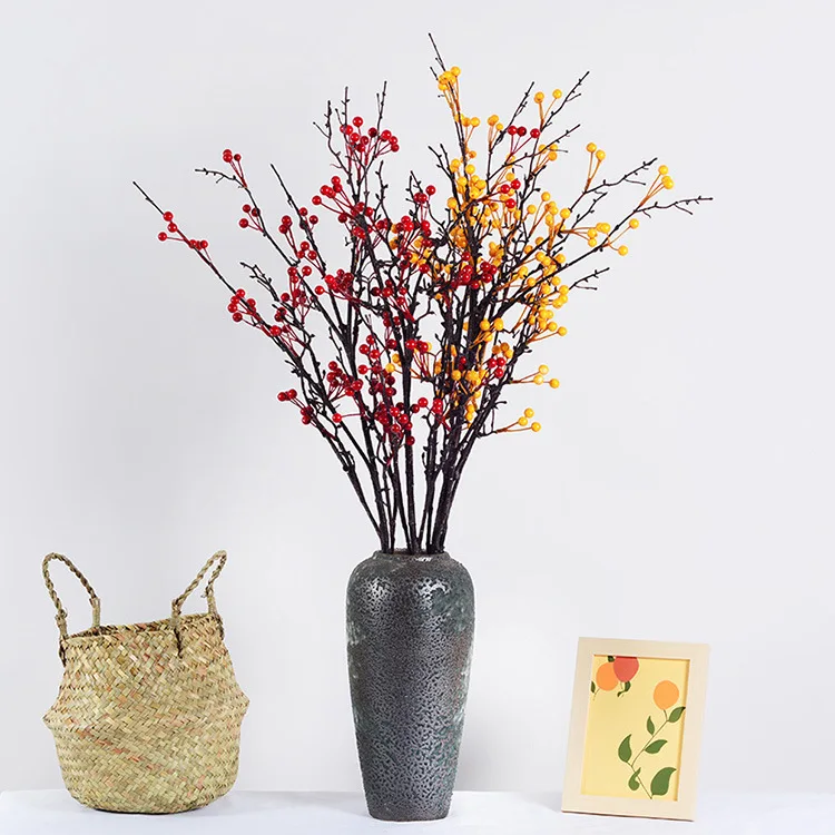 The simulation of branches flower Christmas fruit red yellow r wild fruit red berry blueberry fruit flower