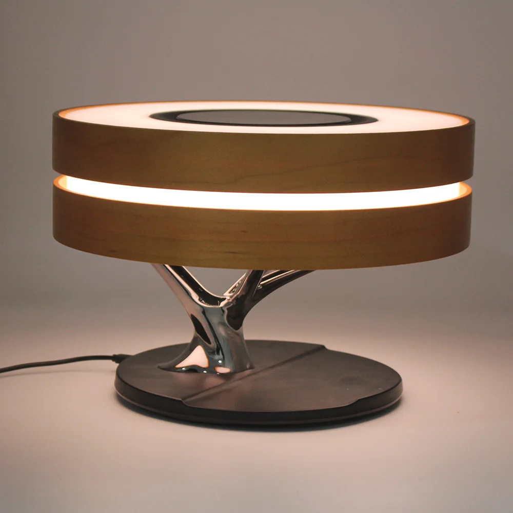 Good Selling Bedside Table Lamp With Two Speaker and Fast Charging LED Lamp For Christmas Holiday Gift