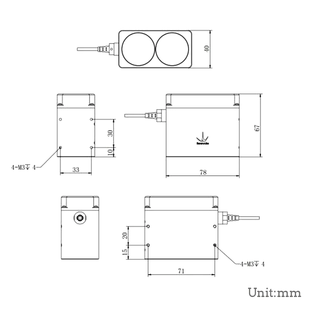 TF350 сверхдлинный одноточечный лидар IP67 UART/CAN RS232/RS485 аналоговый ток (4-20 мА) промышленный диапазон обнаружения 350 м