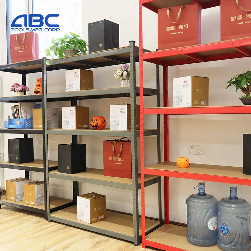 Heavy duty 5 layer stacking boltless galvanized steel storage shelving rack 200x150x40