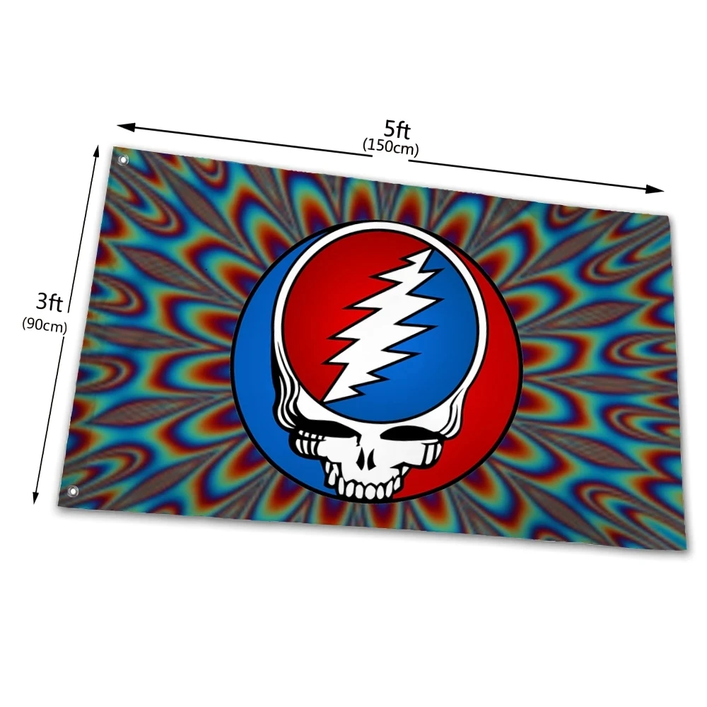 Huiyi Decoration Hanging Flags Banner Polyester 90*150cm Custom Grateful Dead Flags