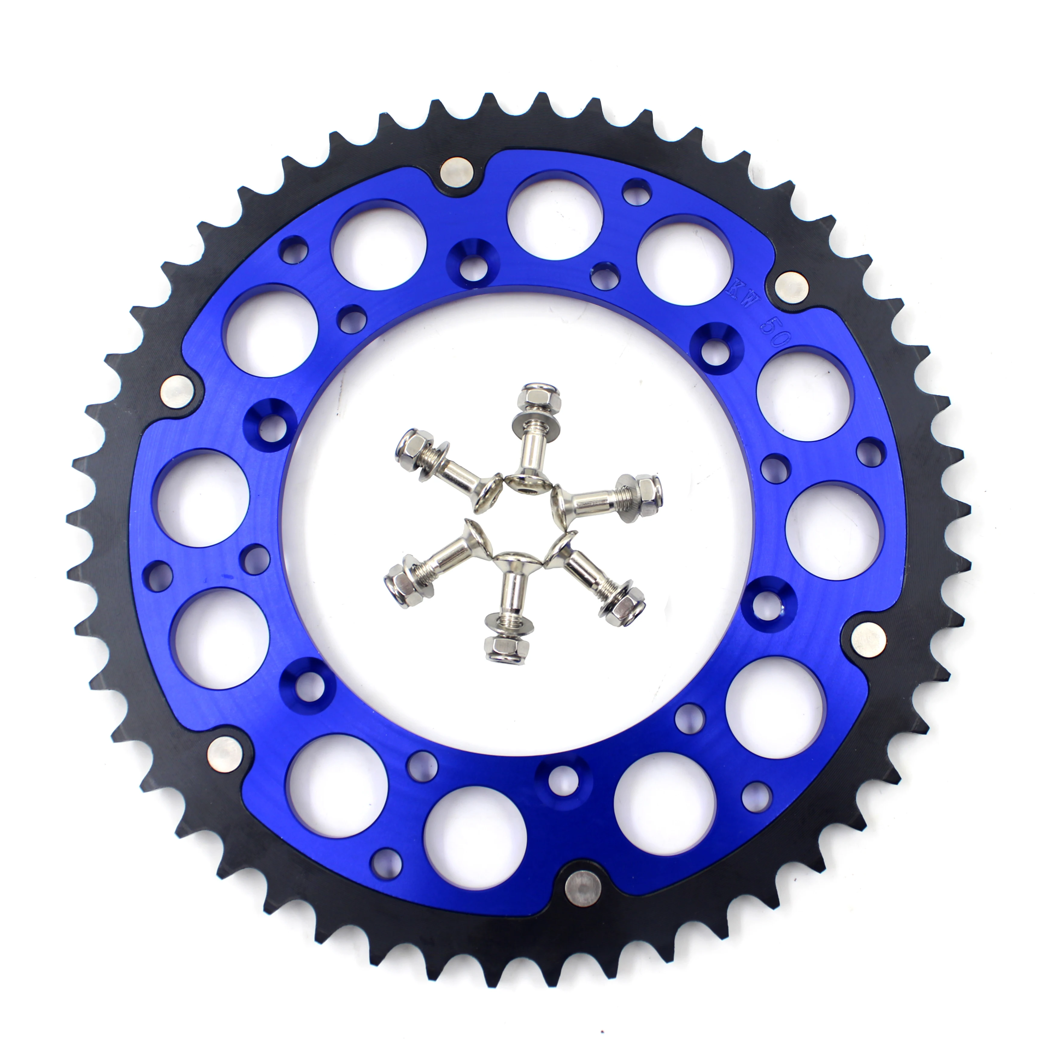 KKE Billet Alloy 44T 48T 50T Motorcycle 520 Chain Rear Sprocket Fit for KAWASAKI KX250F KLX450R KX450F Blue