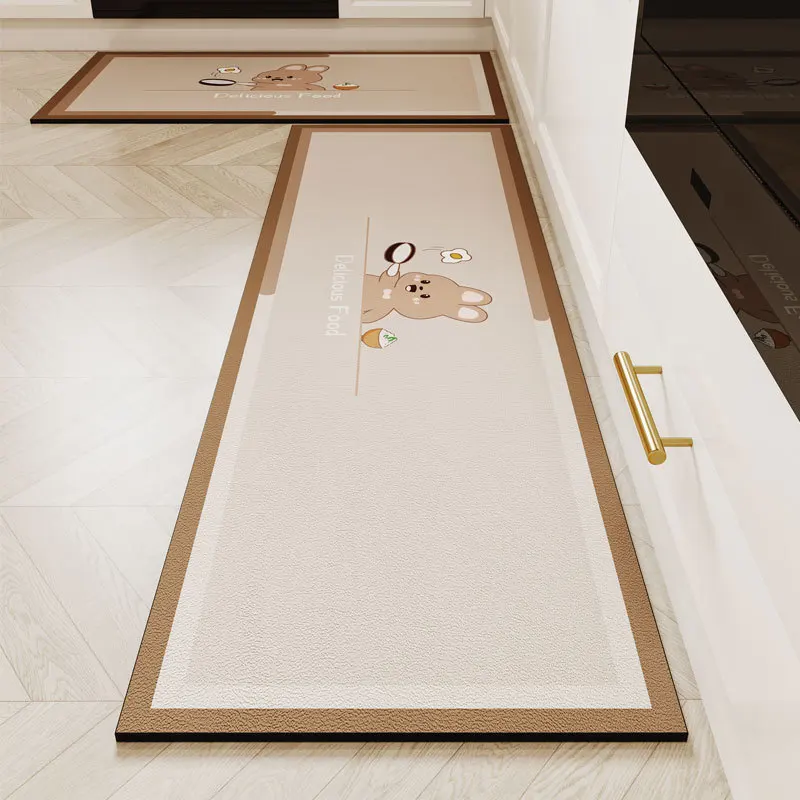 Quick Drying 2 piece diatomaceous earth non slip absorbent Long Carpets washable floor rugs kitchen mats for anti skid