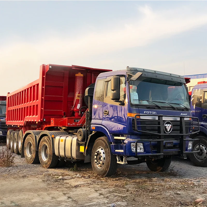 Transport Dump Semi Trailer Tipper Semitrailer Steel Panda Truck Trailers Semi-trailer Sand Stone for Sale Hydraulic 60 Ton