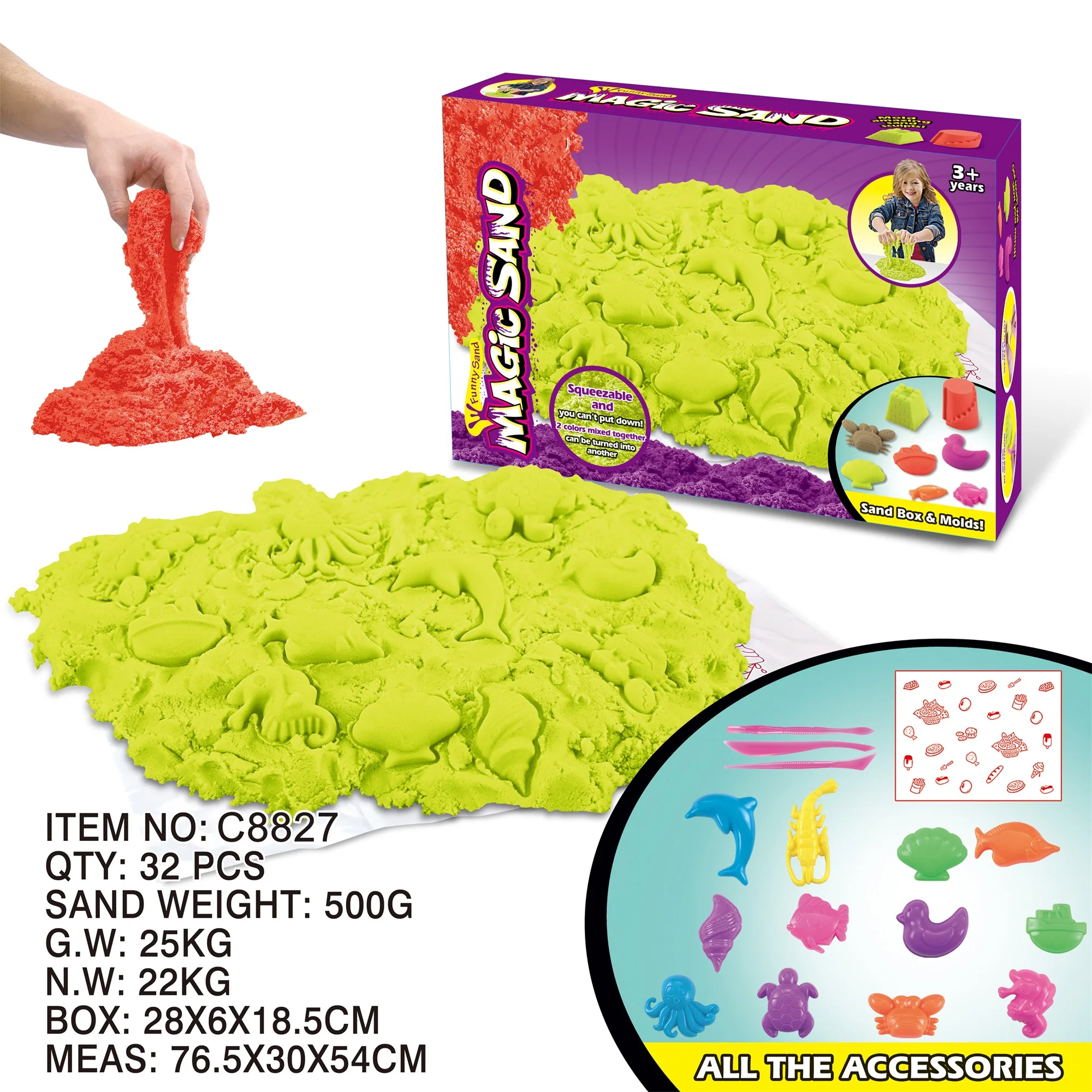 Hot Sale Magic Modeling Sand Educational Preschool Toys for Kids outer space sensory toys with sand magic space sand