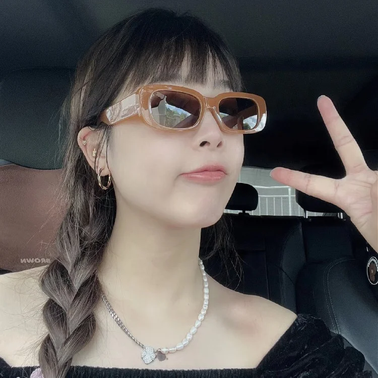 y2k Vintage sunglass Gradient Narrow frame Rectangular small size sunglasses Unisex Custom logo Sun Glasses Sunglasses 2022men