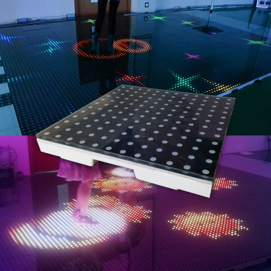 rigeba hot sale disco dj 50cm LED interactive sensitive dance floor for party events