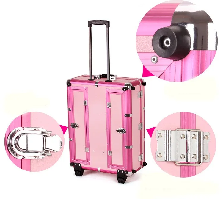 Yaeshii Lighted Cosmetic Rolling Trolley Train Case With Legs