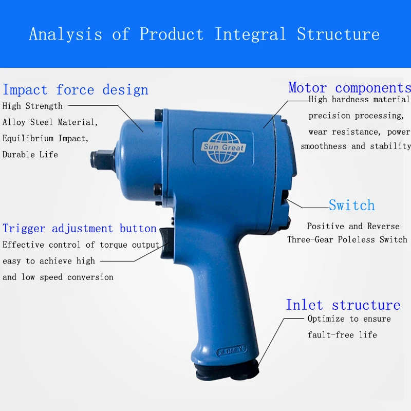 1/4  Air Impact Wrench Pneumatic Wrench