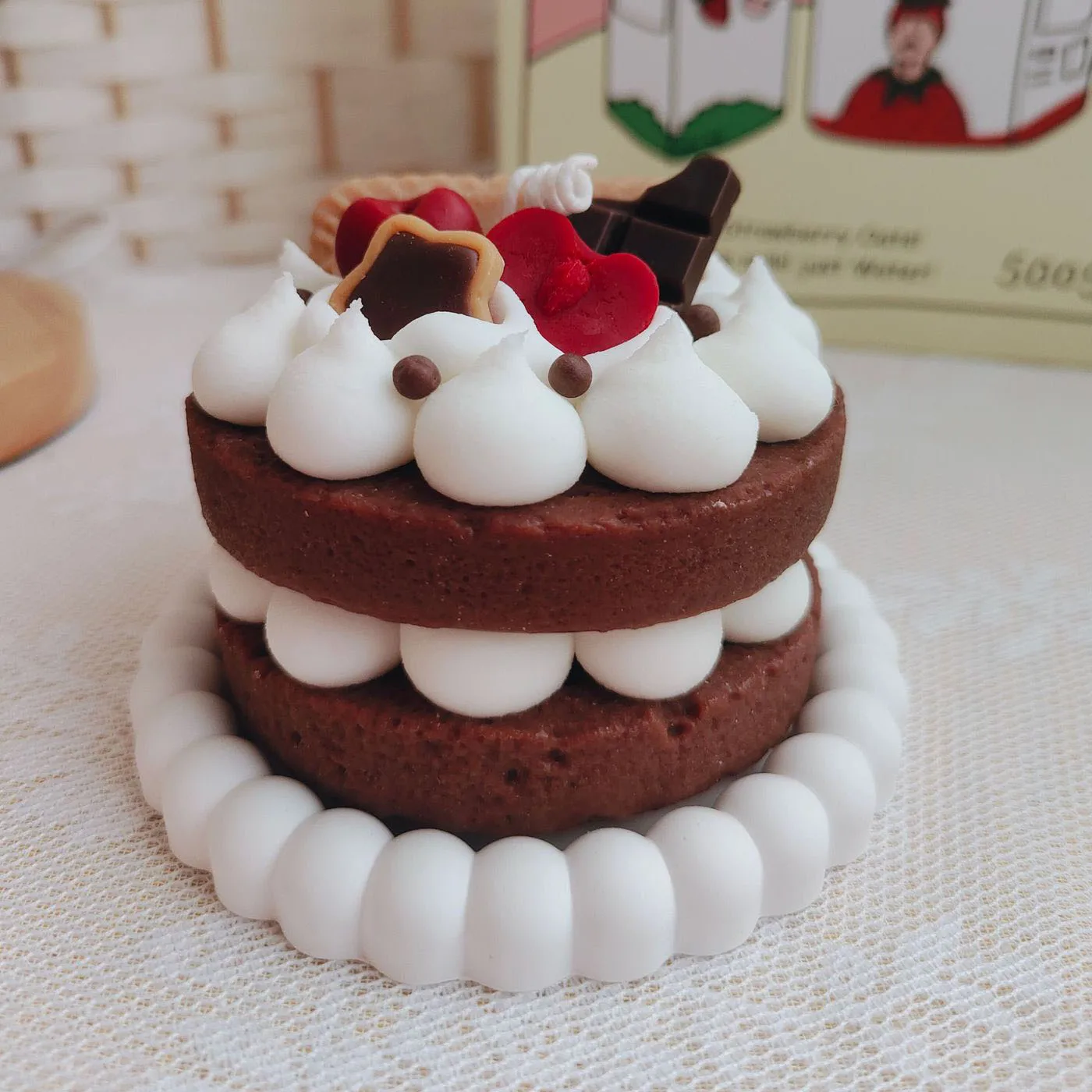 Cake Shape Scented Candle Creative Gift Christmas Shooting Props Handmade Cake Scented Candle Company Anniversary Gift