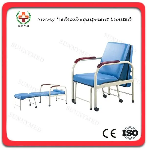 Sy-R132 Hospital Patient Room Portable Foldable Accompany Chair Escort Bed Waiting Chair Accompany attendant chair For Hospital