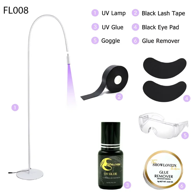 Custom Logo Black White UV Lash Light Eyelash Extension Glue UV Led Eyelash Lamp For Lash Extensions And Glue