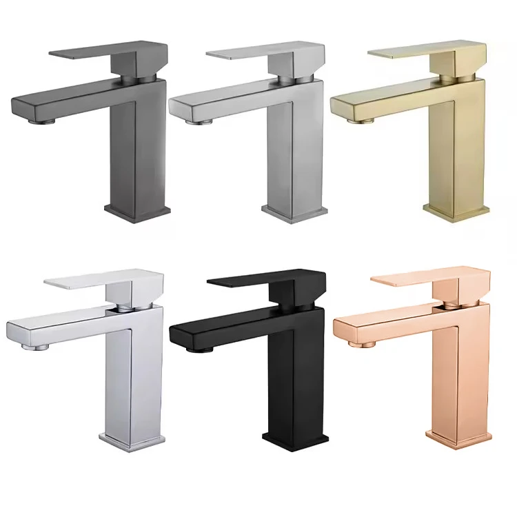 High Quality SUS 304 Deck Mounted Single Handle Basin Faucet Hot and Cold Water Ceramic Valve Core Factory Price