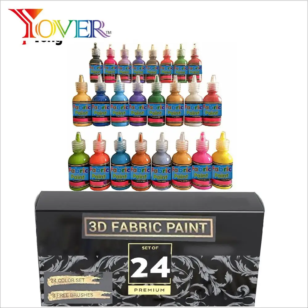 Premium Quality 24pcs 29ml 3D Fabric Paint Set