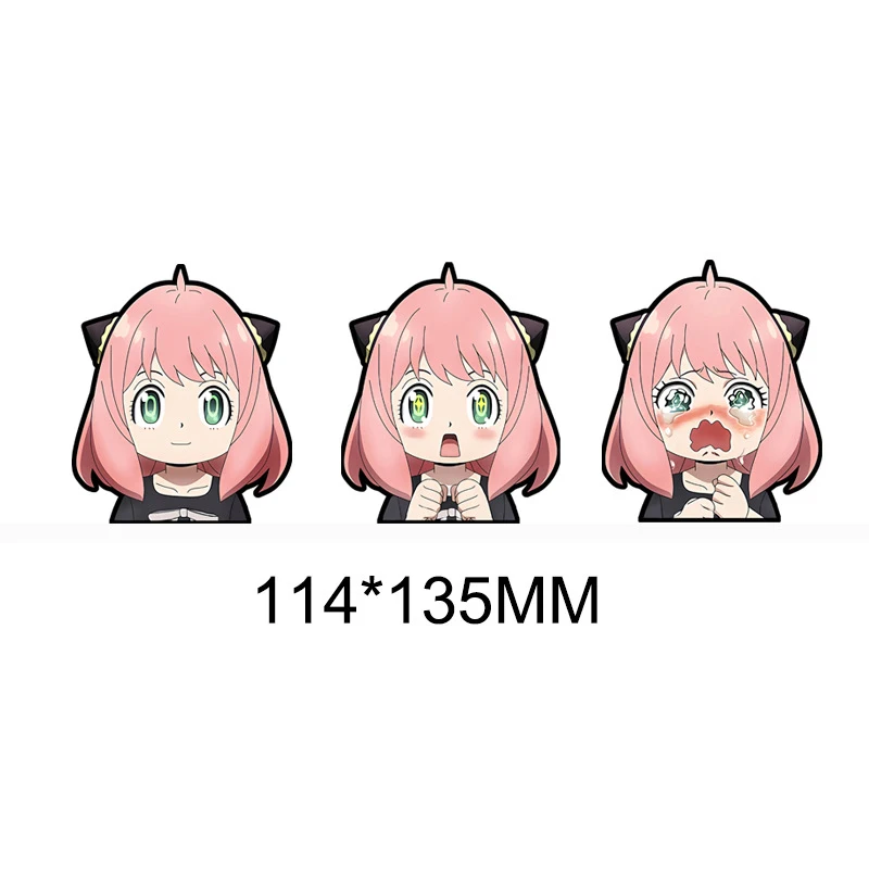 Spy X Family Waterproof Anime Gradual Change Hologram Sticker Character Cute 3D Cartoon Anya Sticker for Car Laptop Cup Decor