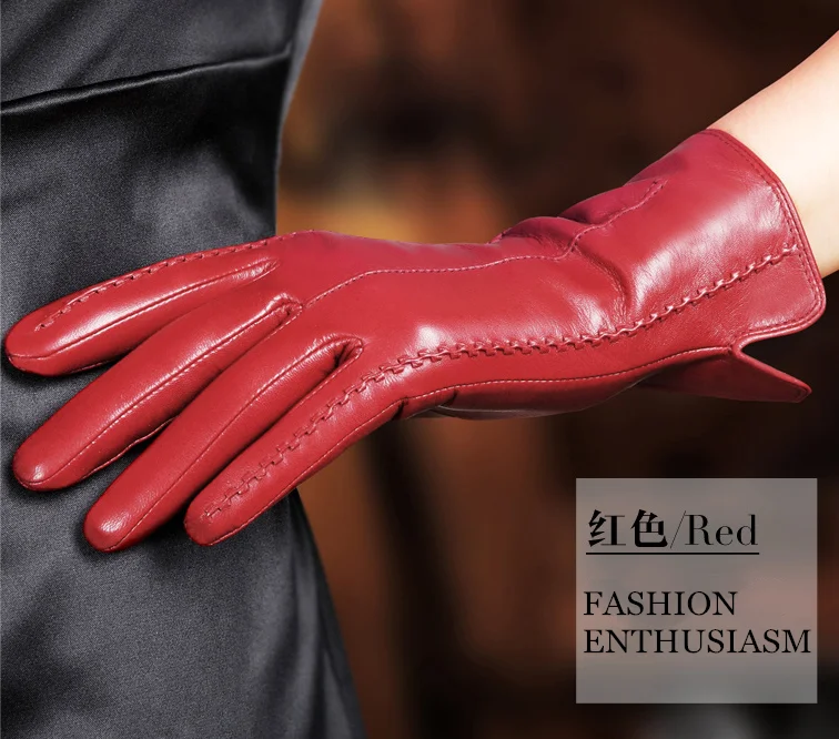 Female Lambskin Leather Gloves Women for Wholesale