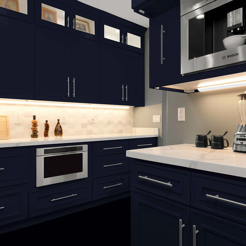 Modern Shaker Solid Melamine MDF Plywood RTA Kitchen Cabinets American Standard PVC Door Sink Panel Building Projects Wholesale