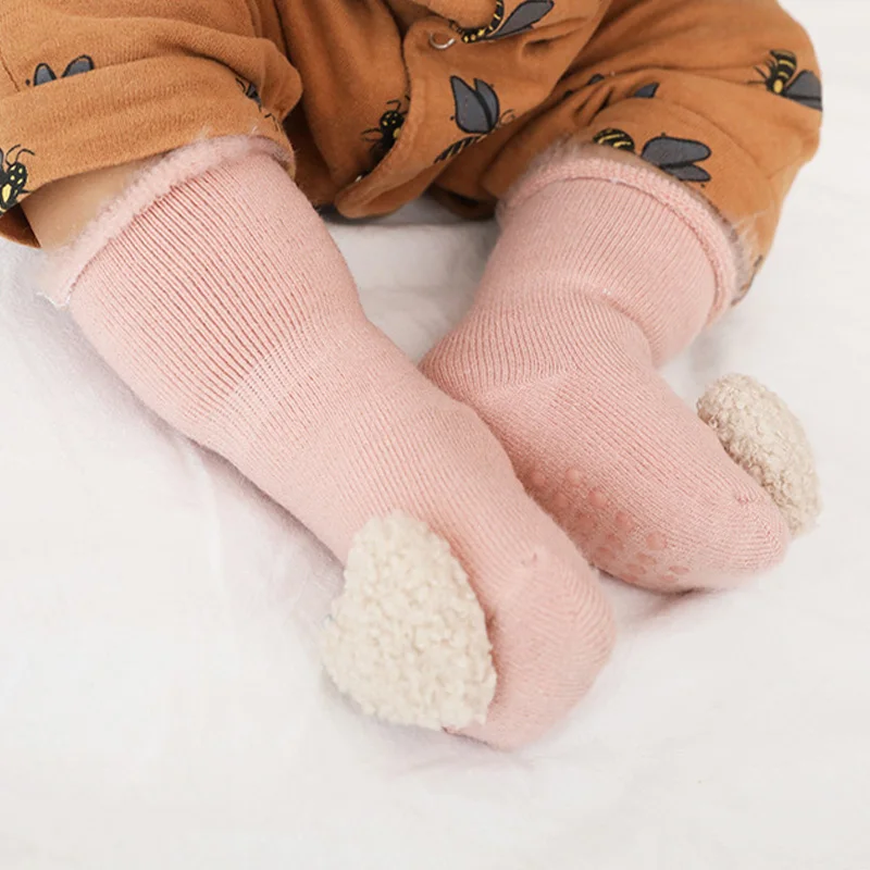 Wholesale Floor Organic Cotton Warm Knit Thick Lovely 3D Cartoon Fuzzy Ankle Baby Socks