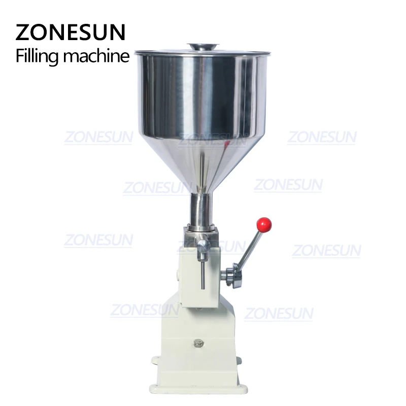 
ZONESUN A03 Hand Operated Filling Machine Manual Cosmetic Paste Sausage Cream Liquid Filling Supply 