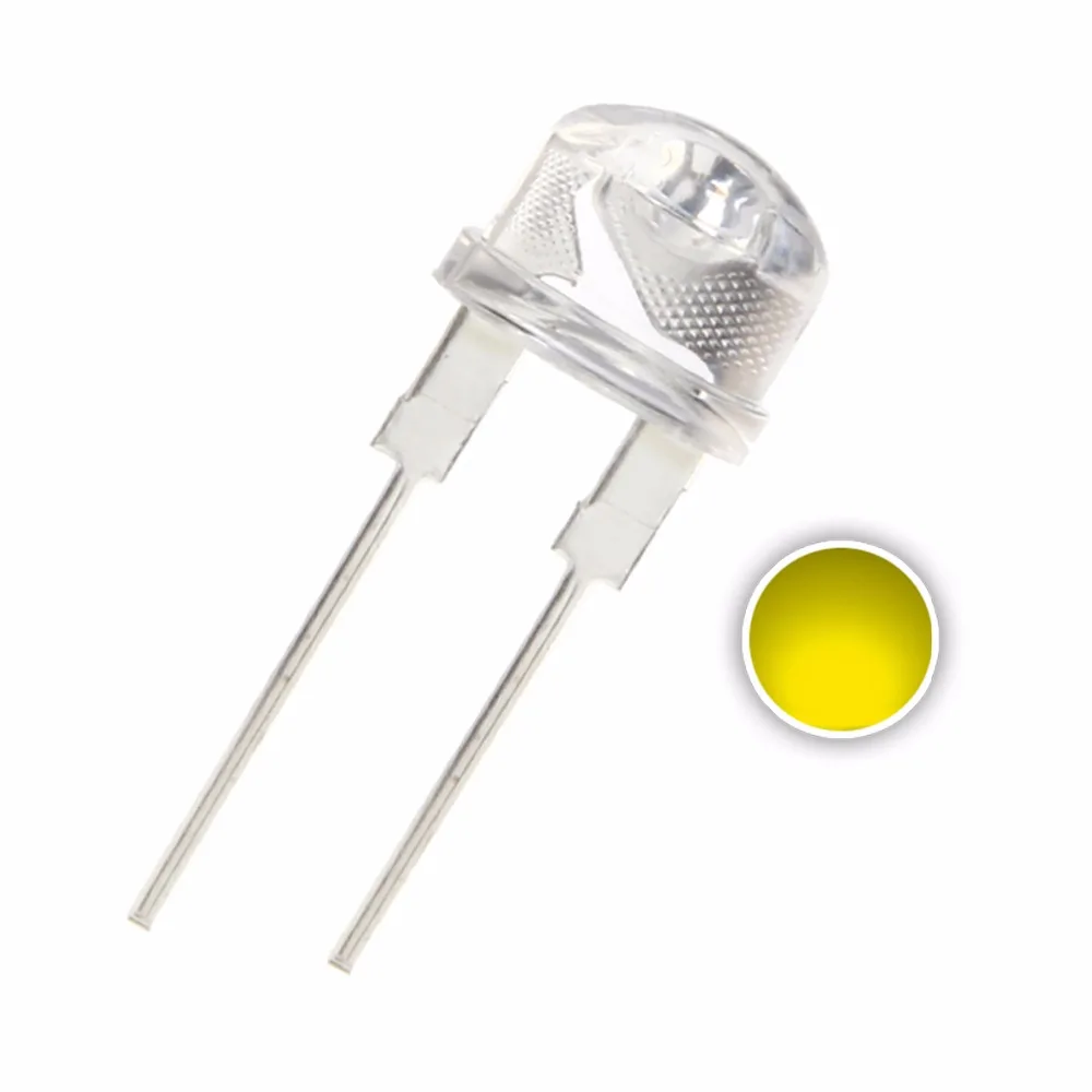 Transparent 8 mm Clear Lens Light Emitting Diode 0.5w 8mm Straw Hat White LED Diode