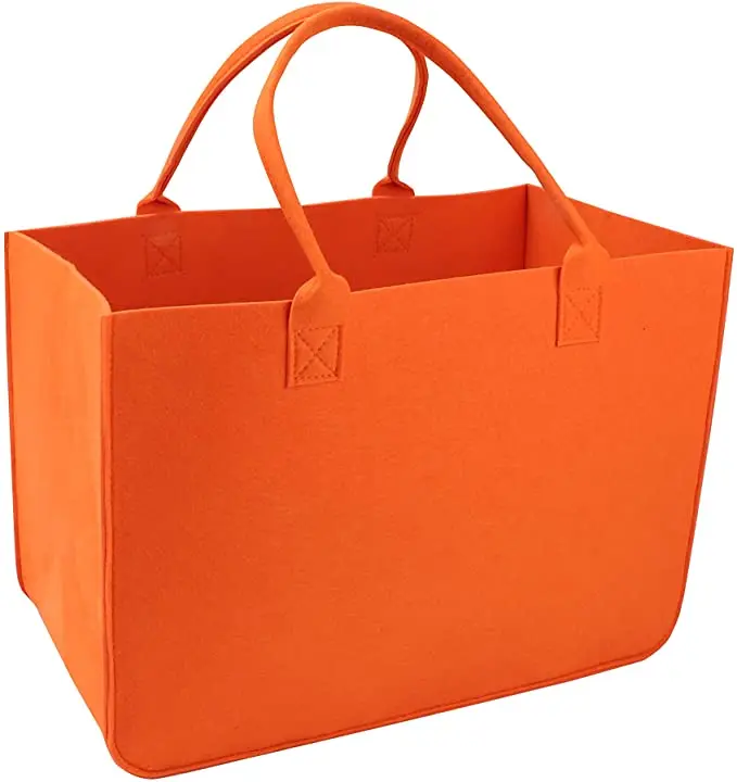 Promotion Custom printed logo women tote bag wool felt ladies handbag shopping shoulder bag