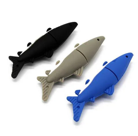 Cartoon Shark USB Flash Drive 2.0 1GB 2GB 4GB PVC Pen Drive 3.0 8GB 16GB 32GB 64GB Pendrive Funny Gift USB Memory Stick