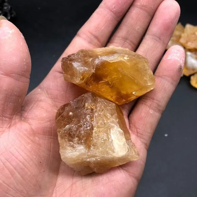 Wholesale raw natural citrine crystal gravel rough citrine tumbled stone