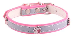 Custom logo luxury metal buckle dog jewelry collar pet leather dog collar