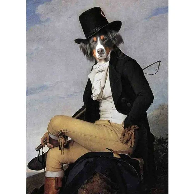 Vintage Style Animals Canvas Painting Deer Cat Dog Portrait Posters and Prints Nordic Wall Art Picture for Living Room Decor