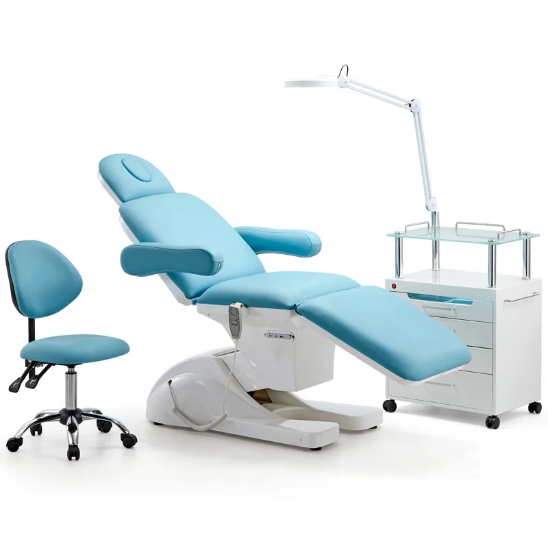 Modern beauty salon furniture eyelash spa massage table white facial bed electric massage bed