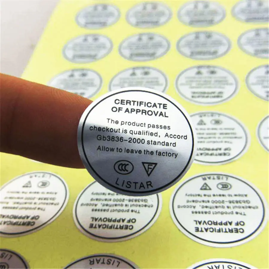 Wholesale Custom Adhesive Paper Label Printing Electronics Product Quality Check Qualified Certificate Sticker Service