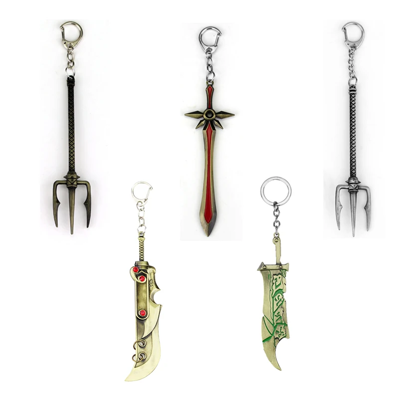 Cannon LOL Keyring Metal Cool Weapon Pendant Leona Legend Shield Keychain Gift for Fans Game Jewelry