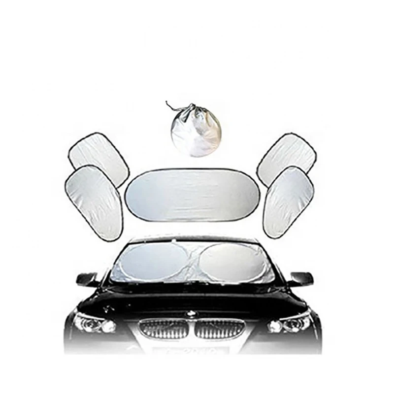 
6 Piece Foldable Windshield Protector UV Reflector Car Window Sunshade 