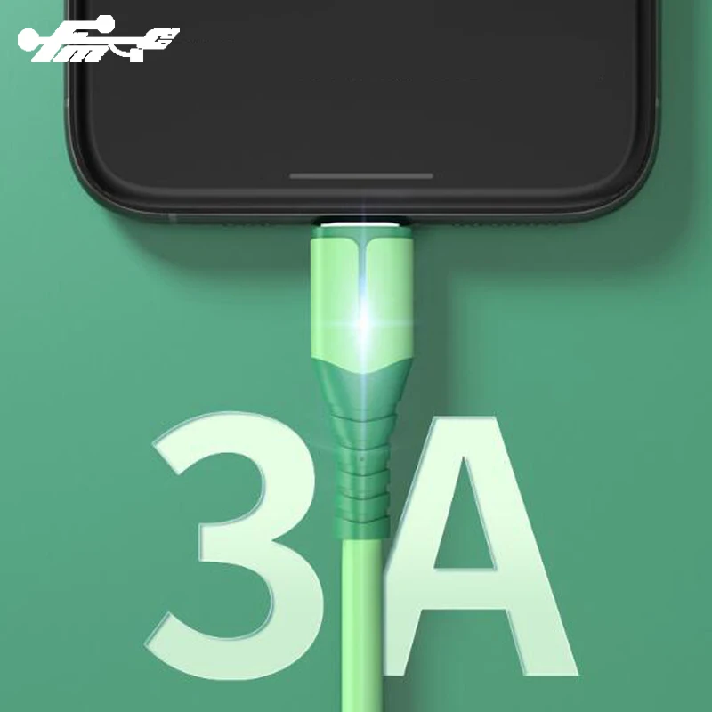 High Quality Soft Micro USB Cable Led Light Data Cable 3A Fast Charger Usb Cable Micro Pvc Silicone Standard Type C Stock TPE 1M