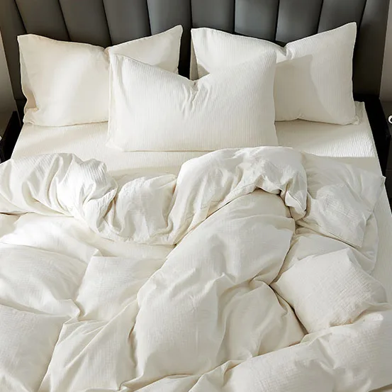 King Size Bedding Comforter Sets Luxury Hotel White Super Soft Custom Sheets Bed Set 100 Cotton Luxury Bedding For Hotel