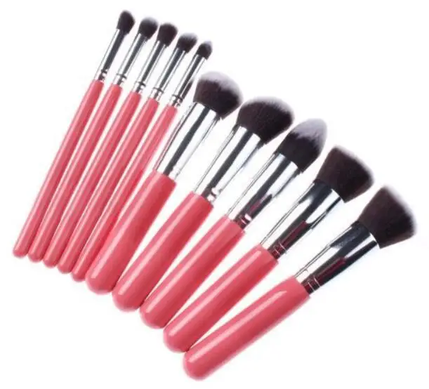 hot sell 10pcs black  Blush bronzing tt edge bh oval cosmetics brush kit