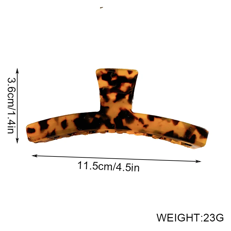 Оптовая продажа корейских женских Модных леопардовых аксессуаров для волос Yucat с большим когтем 11,5 см акриловые большие заколки для волос с уксусной кислотой для девочек